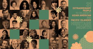 Collage of 31 amazing asian american and pacific islanders included in this blog